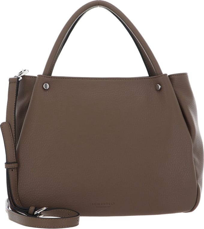 SEIDENFELT MANUFAKTUR Handtas Schoudertas Dale Handbag Almond Grey Bruine