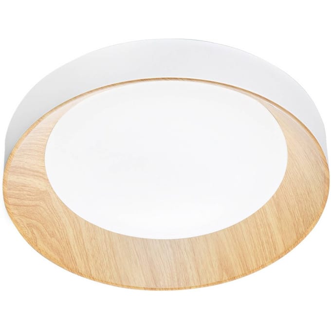 Luce Ambiente Design LED plafondlamp Arka, Ø 40 cm, wit/houtlook, metaal, CCT