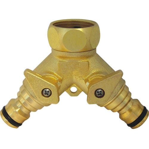 C.K G7918 Messing 2-voudige splitser 24,2 mm (3/4) binnendraad, Steekkoppeling
