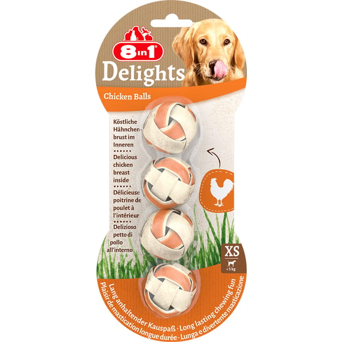8in1 Delights Kauwballen kip - 36 g (4 stuks)