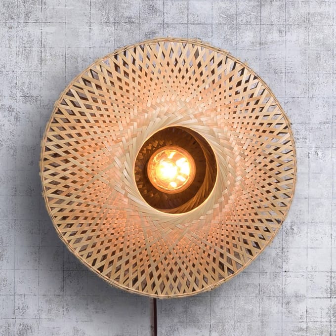 GOOD&MOJO Wandlamp Kalimantan - Bamboe - Ø44cm - Binnen Scandinavisch,Bohemian