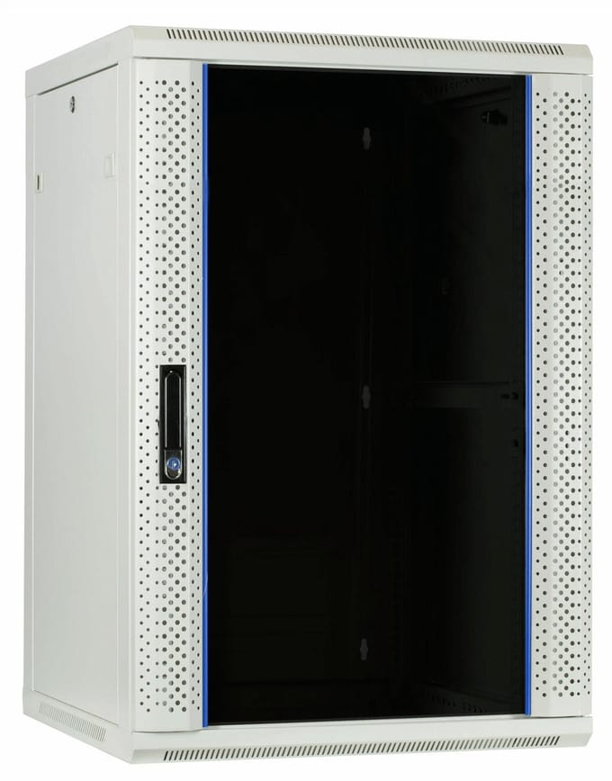 DSIT 22U witte wandkast met glazen deur 600x600x1100mm (BxDxH) - serverbehuizing - serverrack - serverkast - 19 inch