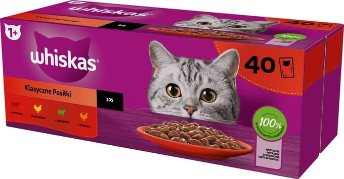Whiskas - Klasyczne Posiłki - Mix Smaken - In Saus - 40x85g