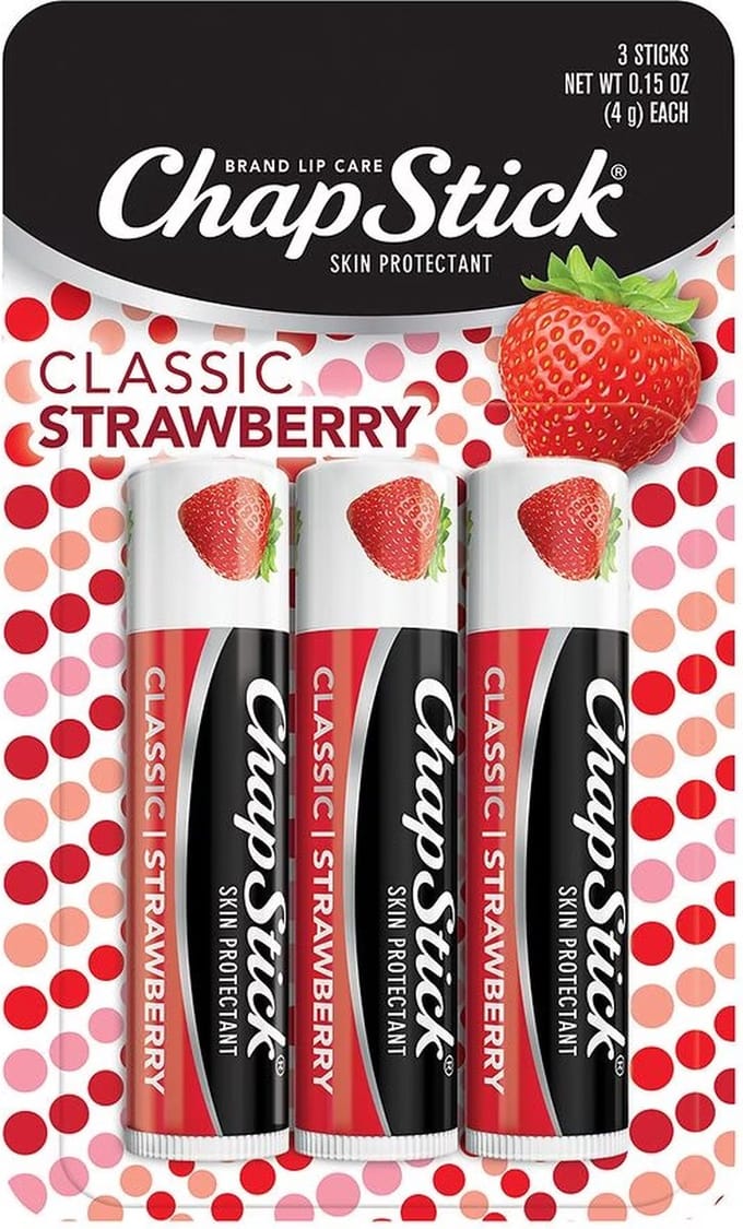 ChapStick Lip Moisturizer – Lippenbalsem Aardbei – Beschermend & Verzorgend – 3 Stuks