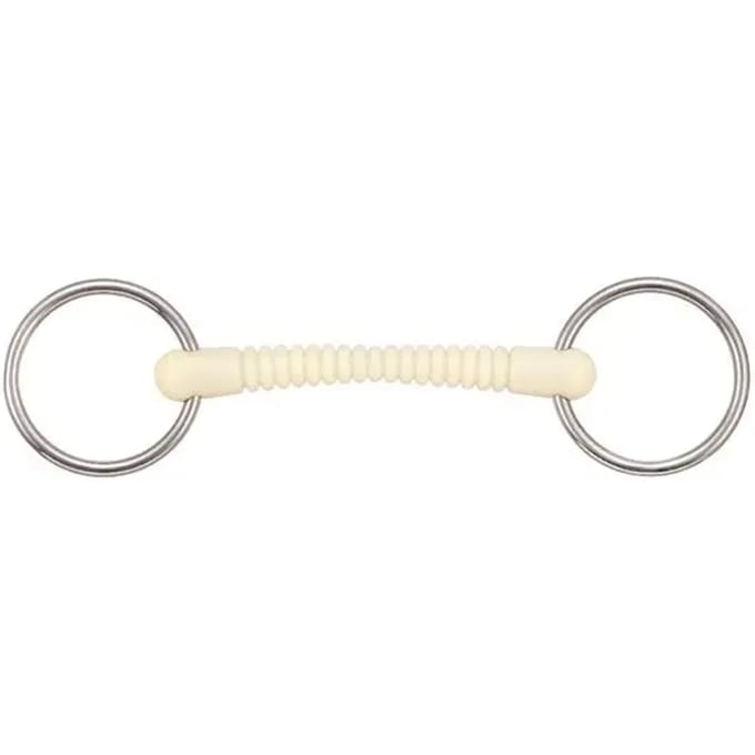 2-rings bit voor recht afneembaar paard Soyo Happy mouth "ribbeb"