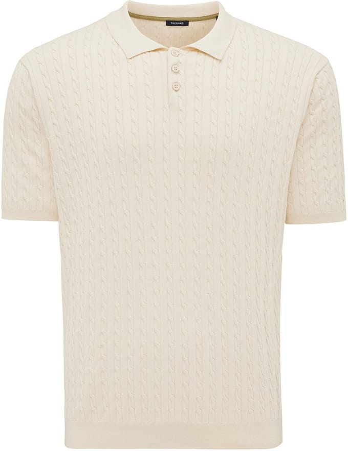 Tresanti EEFRON Small cable knit polo Beige (TRKWJA121 - 101)
