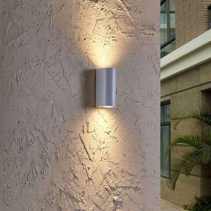 PRIOS - Wandlamp buiten - 2lichts - Aluminium, glas - H: 16 cm - GU10 - wit
