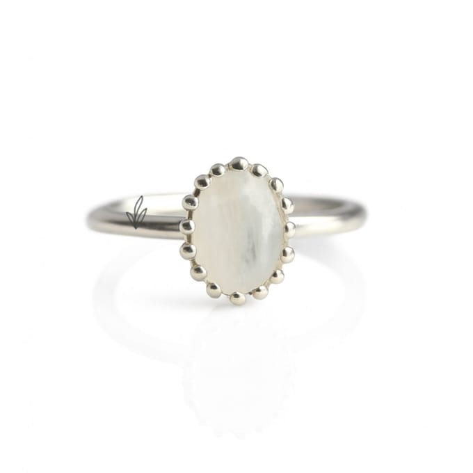 Natuursieraad | 925 sterling zilver maansteen ring maat 19.00 | edelsteen sieraden