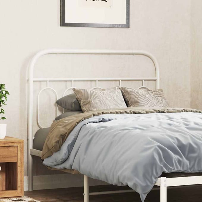vidaXL - Vervangend - hoofdbord - 107 - cm - metaal - wit