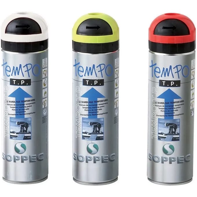 Soppec Tempo TP tijdelijke markeerverf, rood, 500 ml
