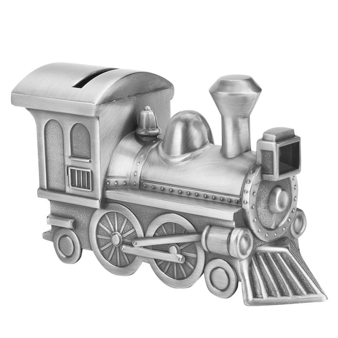 Tirelire en alliage de zinc, modèle de train rétro, tirelire pour décoration de table gray