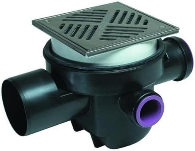 Kelderafvoer DN100 - Afvoerput - Waterafvoer - Dubbele terugslagklep - Medium - Zwart