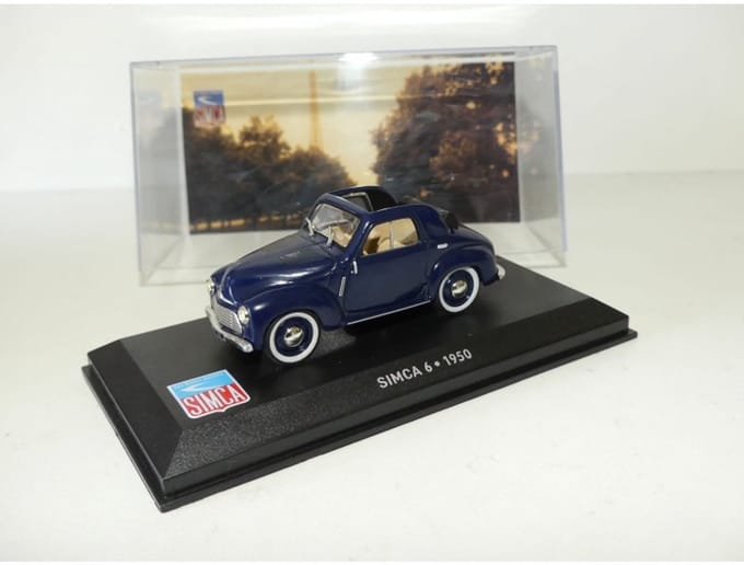 Modelauto Simca 6 1950 darkblue - Schaal 1:43