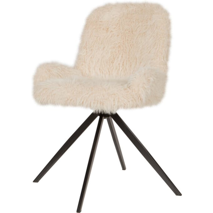PTMD - Eetkamerstoel Leander - Beige - 58x53.5x83.5cm