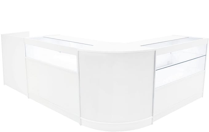 Gravity led winkelbalie set - wit - 120/60 cm - incl. led & slotdeuren