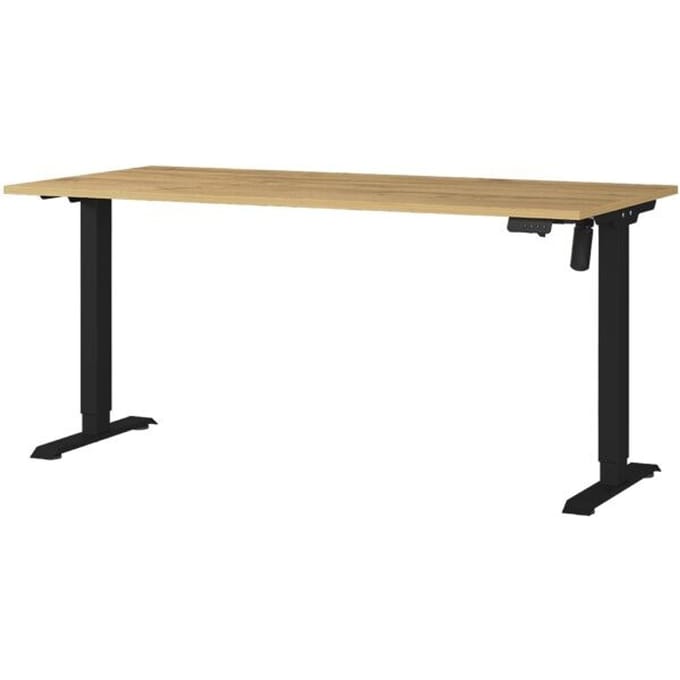 Profi 2.0 bureau, elektrisch in hoogte verstelbaar, B 1600 x D 800 x H 710 - 1190 mm, Grandson eiken/zwart