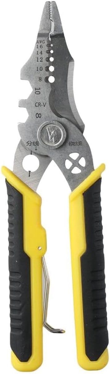 Draadstripper - Kabelstripper Striptang - Elektrisch Onderhoud - Acht Functies - 8 inch - Geel