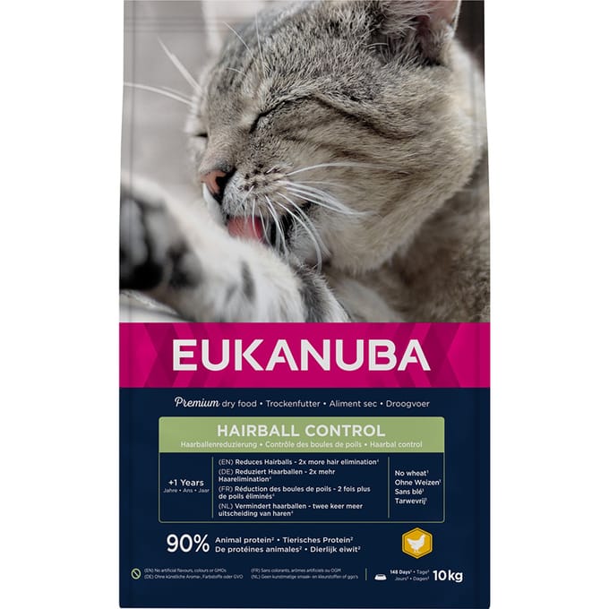 2x10kg Hairball Control Adult Eukanuba Kattenvoer