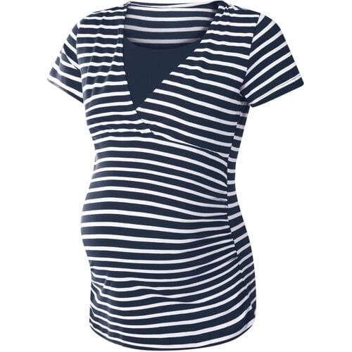 ESMARA Zwangerschapsshirt (strepen/marineblauw, S (36/38))
