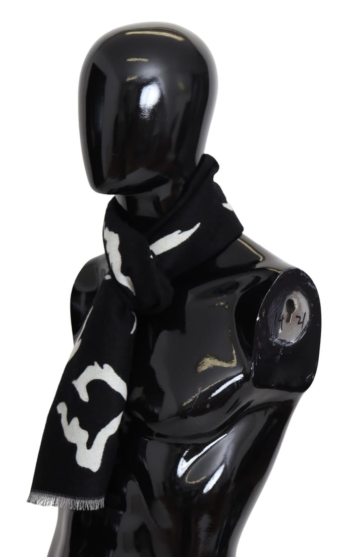 Givenchy Zwart Wit Wool Unissex Winter Warm SCARF Wrap Heren sjaal