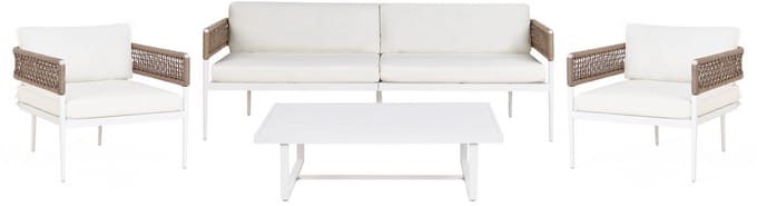 SERLA - Loungeset 4-zits - Wit - Aluminium