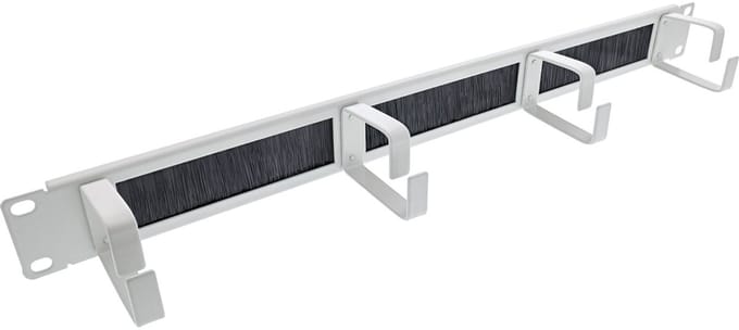 19 inch doorvoerpaneel met borstel en 4 ogen (G-type) | 1U | grijs