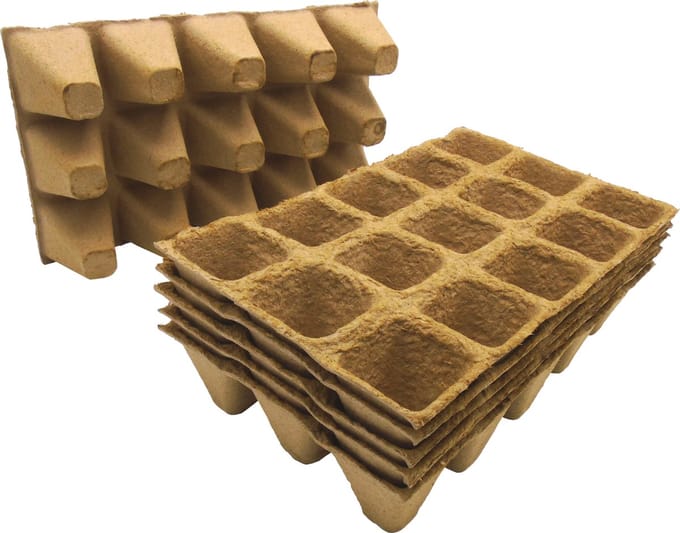 Nature - Biopottrays 5 x 5 x 5cm - (6 x 15st.) - stekpotje - biologisch afbreekbaar