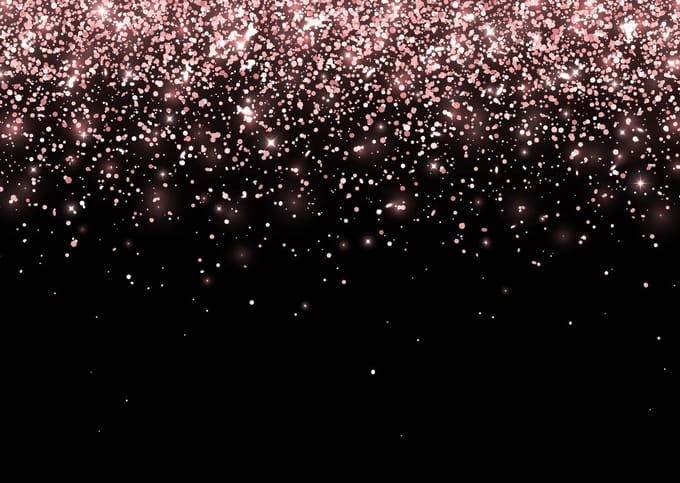 Placemat vinyl | Glitter Zwart / Rose | 4 stuks