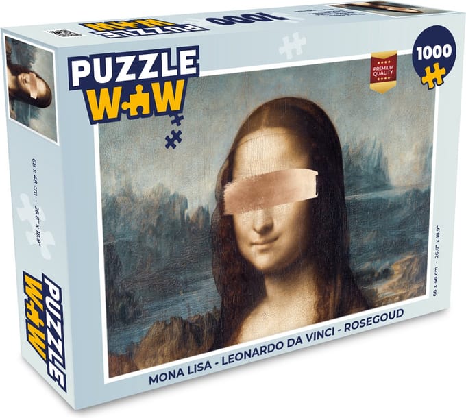Puzzel Mona Lisa - Leonardo da Vinci - Rosegoud - Legpuzzel - Puzzel 1000 stukjes volwassenen