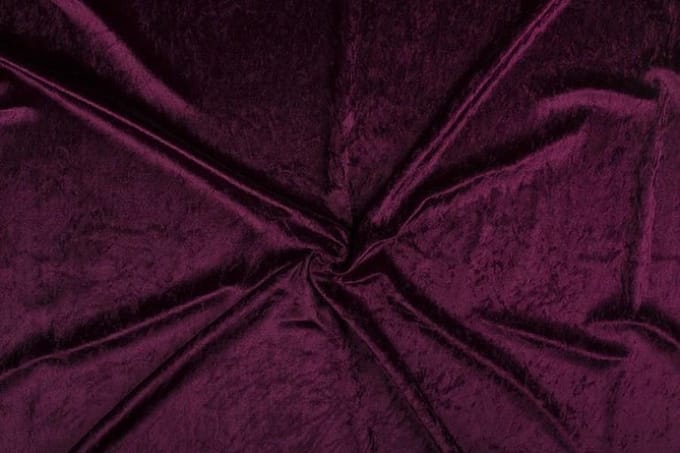Velours de panne stof - Donker bordeaux rood - 10 meter