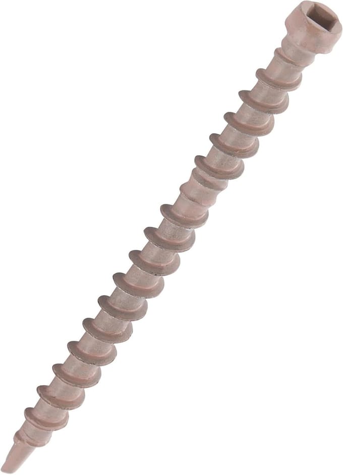 Keramische Schroeven - Dekschroeven Terras - Verborgene Bevestiging - Zelfborend - 10x60mm - Bruin
