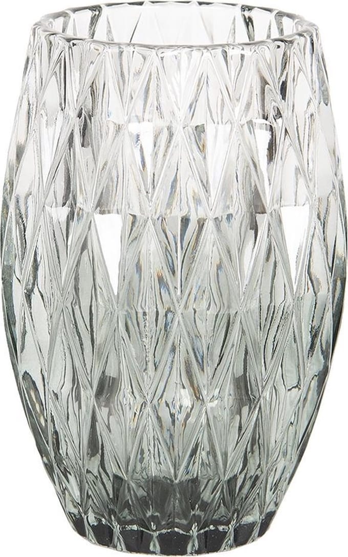 Clayre & Eef Glazen Theelichthouder 6GL2517 Ø 9*13 cm - Groen Glas