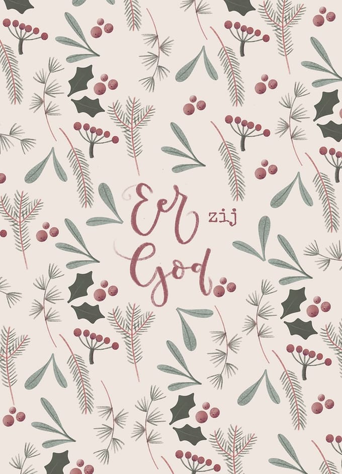 Kerstkaart Marjolein 'Eer zij God' ' 12 stuks met envelop