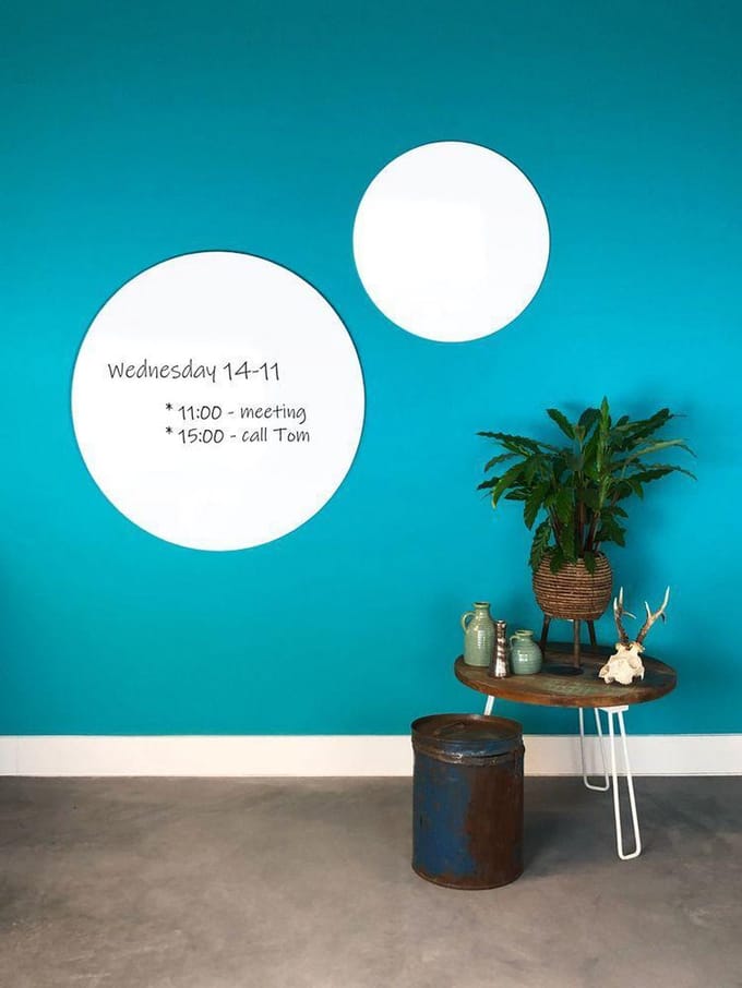 IVOL Whiteboard zonder rand - Rond 60 cm - Magnetisch - Frameless