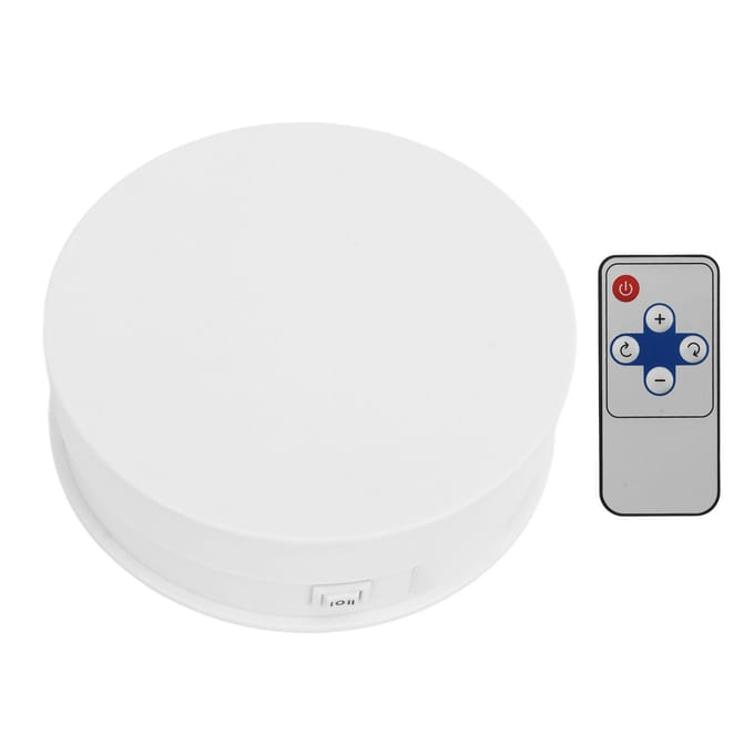 Plateau tournant électrique 15 cm avec télécommande et support pour photographie noir