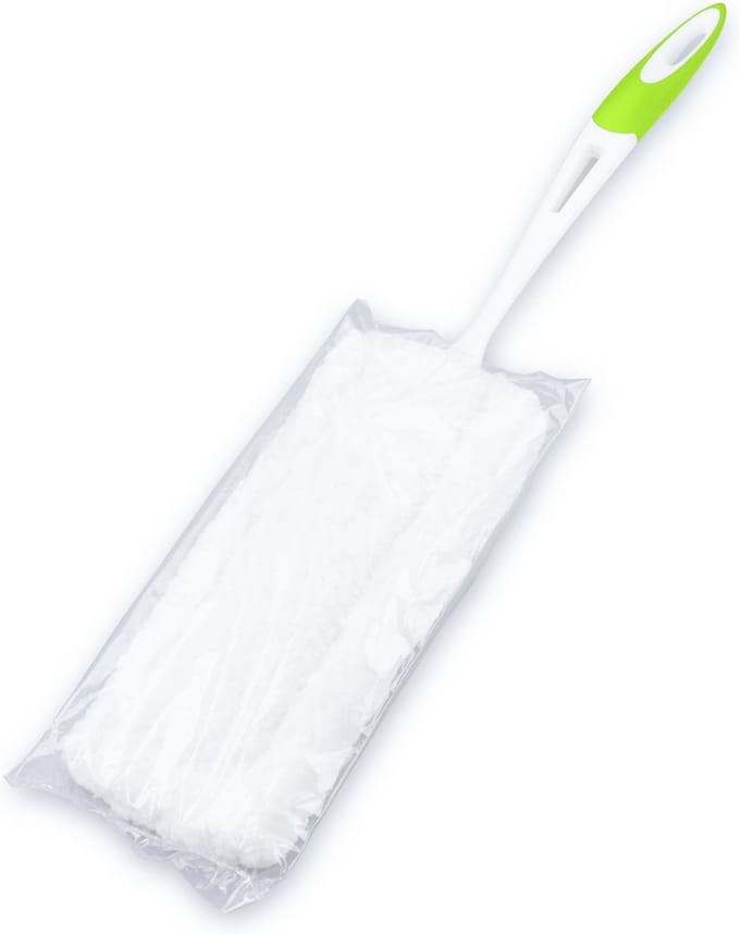 Buemag Radiatorborstel - microvezel - wit - duster - Schoonmaakborstel/rager verwarming