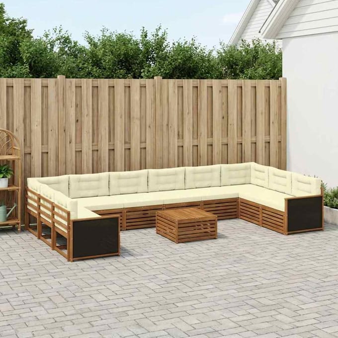 vidaXL - Sofa-Sets - 11 - st - Massief - Acacia - Hout