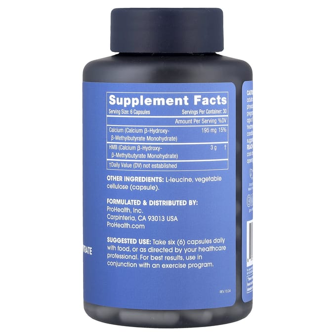 ProHealth Longevity, HMB B-Hydroxy-B-Methylbutyraat, 180 Capsules