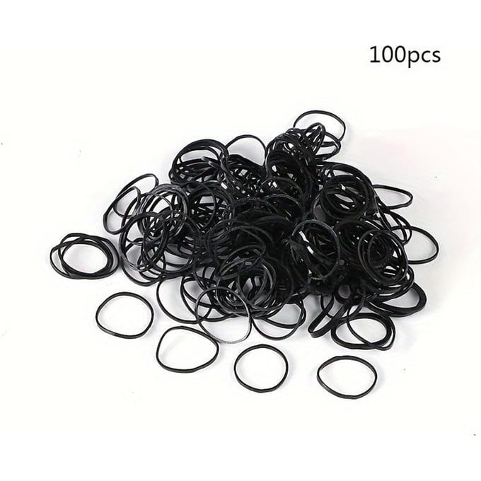 Eén Klein Elastiekje Pakket, Eenvoudige en Zeer Elastische Haarbanden, Leuke Mini Haaraccessoires 100 Pieces black