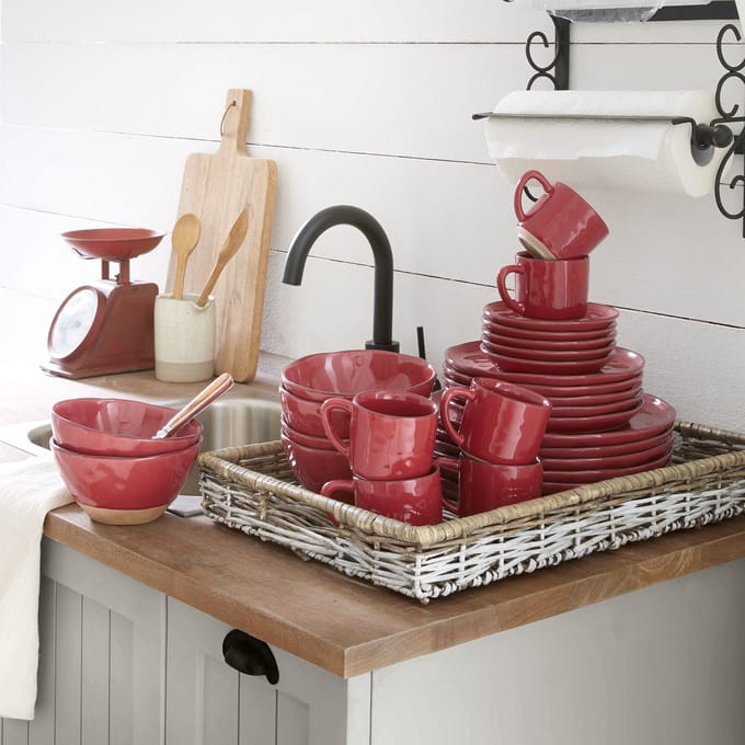 LOBERON Servies set van 30 Biarré rood