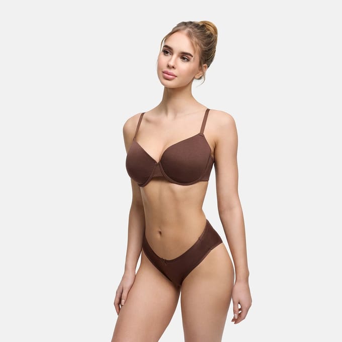 cfab - Basis katoenen onderjurk - Bruin - 2XL