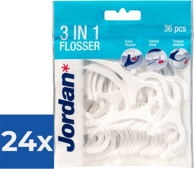 Jordan 3 in 1 - 36 st - Flosser - Voordeelverpakking 24 stuks