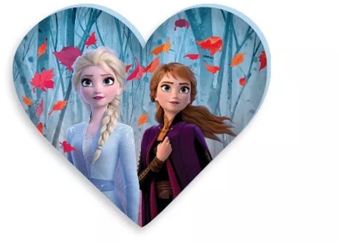 Frozen sierkussen Elsa en Anna Heart - 35 x 30 cm
