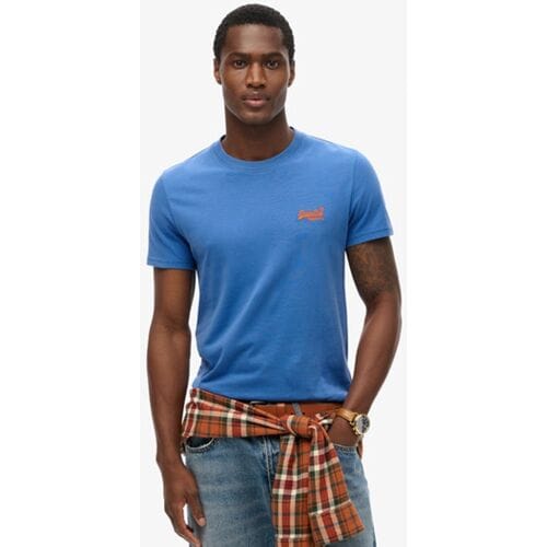 Superdry Organic Cotton Essential Logo T-shirt Blue Grootte: S