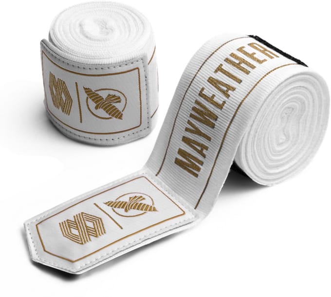 Hayabusa Mayweather Stretch Handwraps - Wit/Goud - 4,5 meter