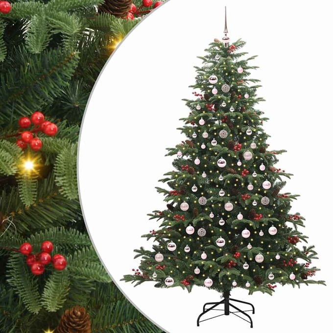 vidaXL - Kunstkerstboom - Groen - 210 - cm - PVC - en - Metaal - en - Plastic