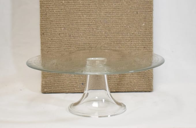 Taartplateau / etagere, helder glas 12 x 30 cm rond
