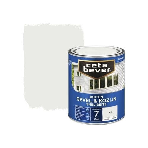 Cetabever Gevel en Kozijn Snel Beits Dekkend Zijdemat - Wit