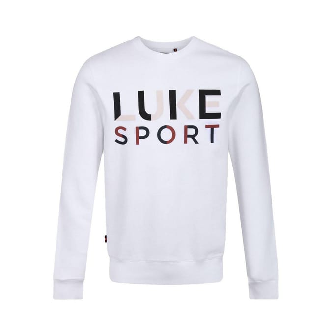 Luke Sweatshirt met letters voor heren (Wit, Zwart)