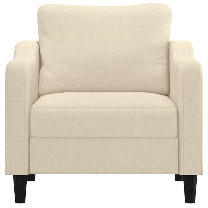 vidaXL - Fauteuil - 60 - cm - stof - crèmekleurig